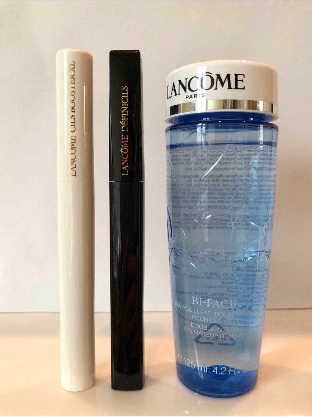 NEW Lancôme 3-Pc Lash Primer + Mascara + Eye Makeup Remover, all FULL SIZES